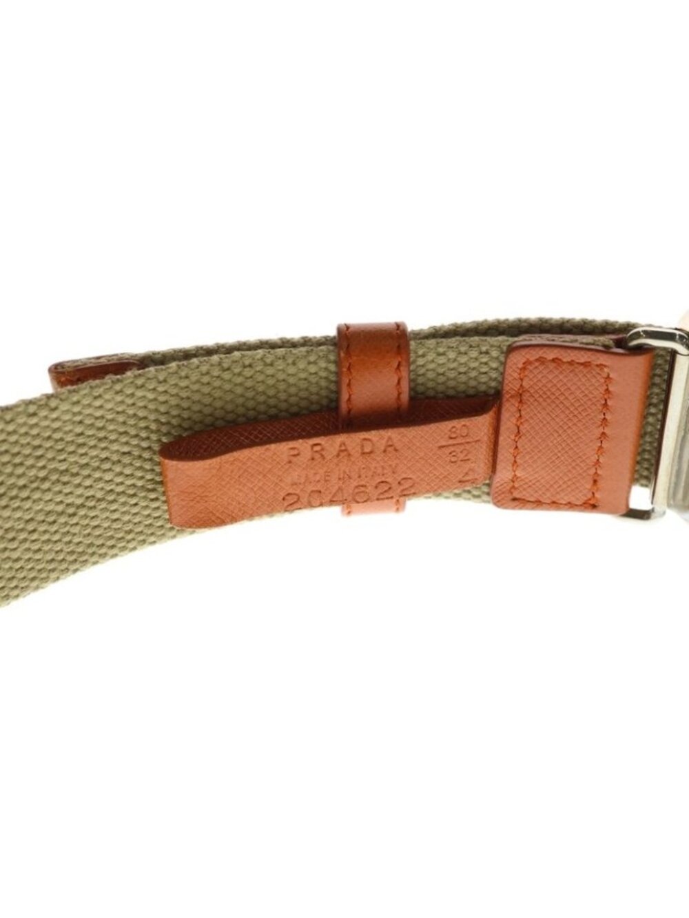 Prada Gacha Belt Silver Beige Orange View 5